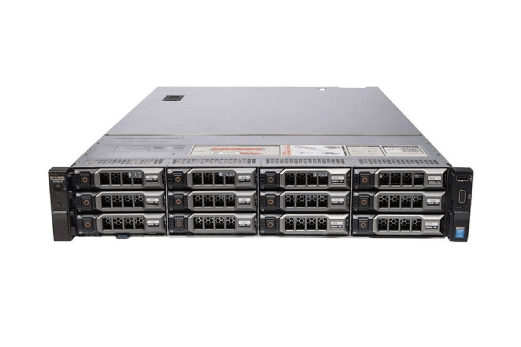 Refurbished Dell PowerEdge R730xd 12-Bay 3.5" LFF storage server front view